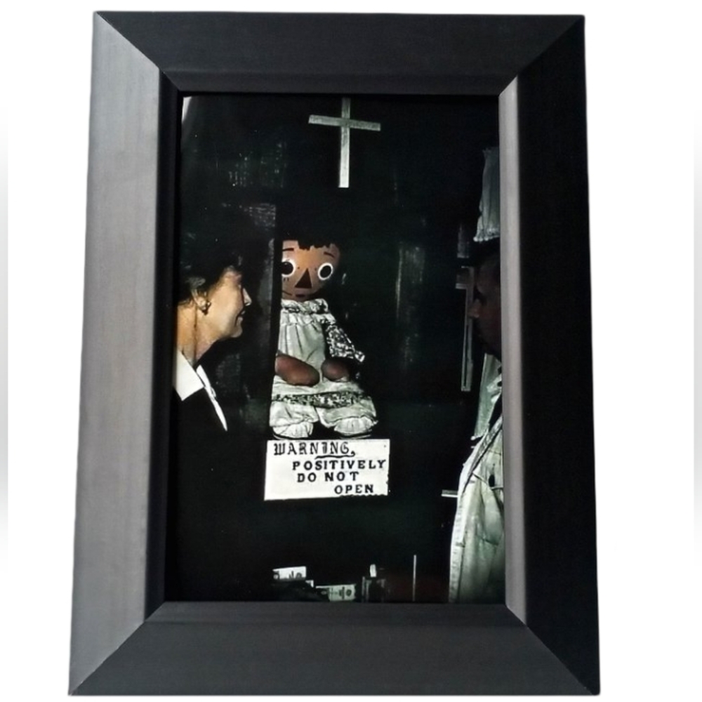 Vintage Anabelle Haunted Doll Oddity Paranormal Horror Goth Gothic Framed Photo